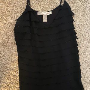 Black ruffle tank top